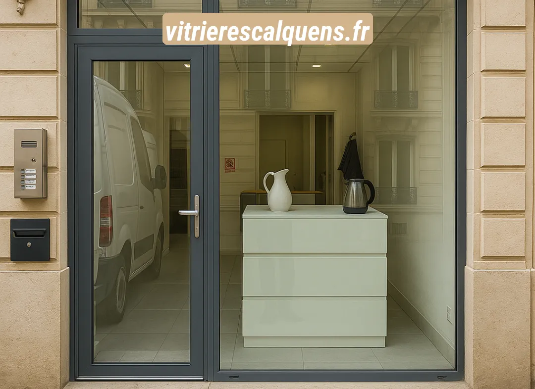 Façade vitrine de magasin en aluminium sur mesure à Escalquens